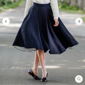 Son de Flor Classic Skirt in Night Navy